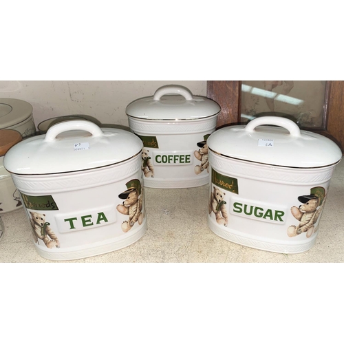 6a - A set of 3 Harrods storage jars, tea coffee and sugar