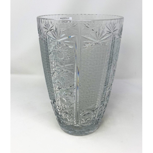 276 - A large cut crystal vase, height 29 cm