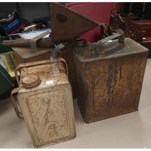 192 - A vintage parafin can and 2 Jerry cans