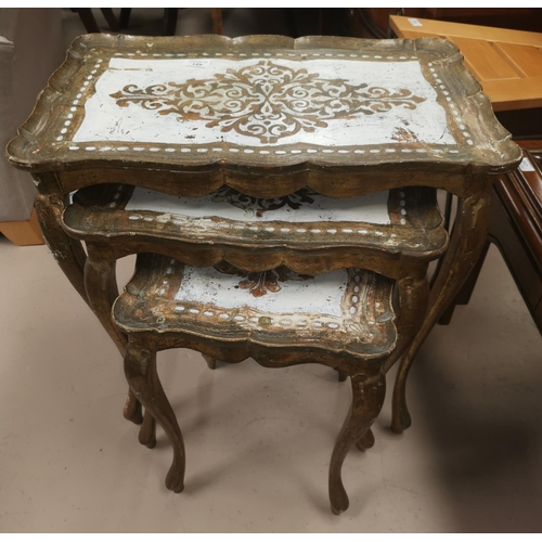 491 - A nest of 3 gilt occasional tables 