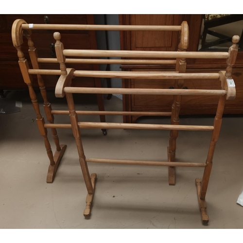 503 - Two lightwood towel rails in the Edwardian style