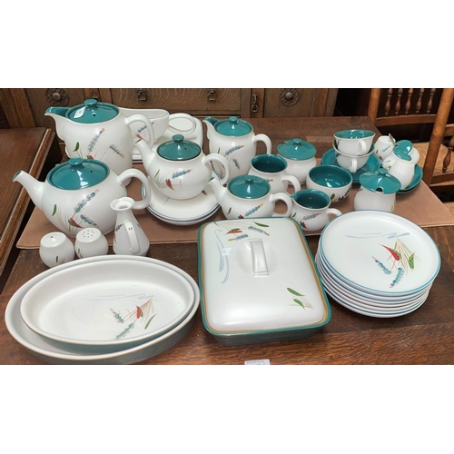 298 - A large selection of Denby Green Wheat dinner and tea ware , approx 160 pieces