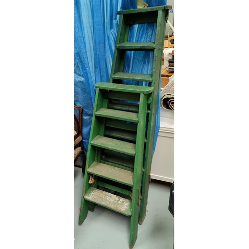 19a - A pair of vintage A frame ladders FOR DISPLAY PURPOSES ONLY