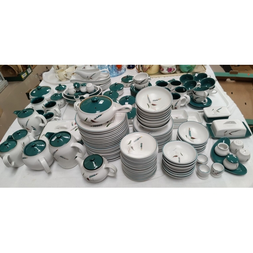 298 - A large selection of Denby Green Wheat dinner and tea ware , approx 160 pieces