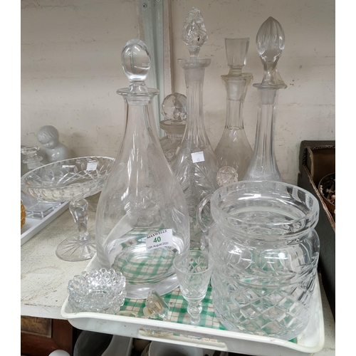 40 - A selection of decanters and glassware