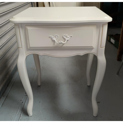 506 - A period style double bed and bedside cabinet in cream finish