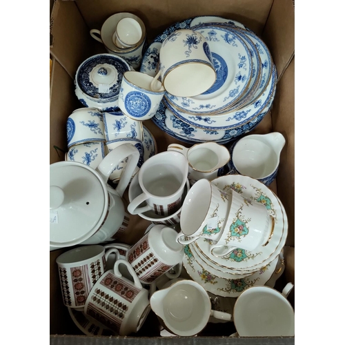 50A - A Victorian blue and white part tea set and other blue and white ware; a Royal Stafford 'True Love' ... 