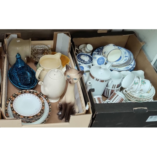50A - A Victorian blue and white part tea set and other blue and white ware; a Royal Stafford 'True Love' ... 