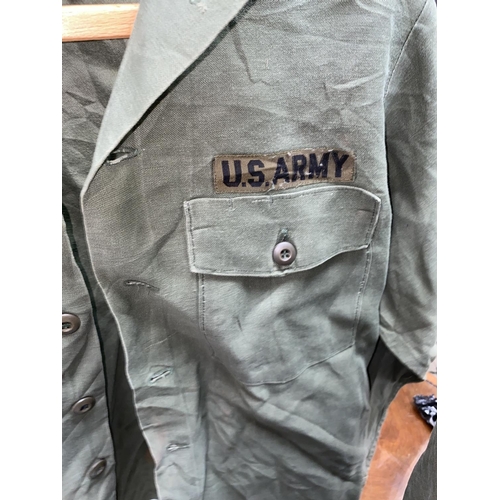 60B - A USAF 1955 military field jacket Abe L Greenberg Co Inc Sig Regt; a military jacket with cloth bar ... 