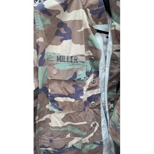 60P - A camouflage jacket; a military jacket with army patches and another
Chest 37-41 Medium/Short