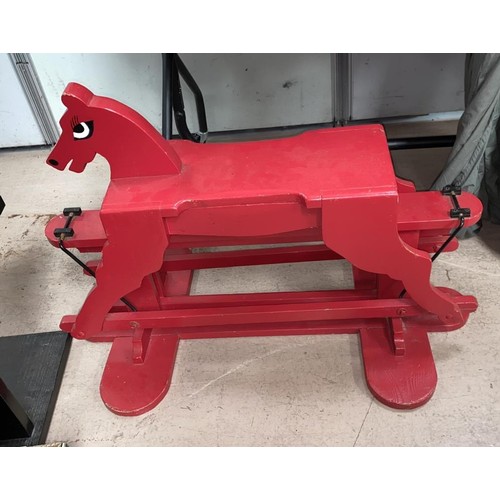 70B - A c 1950's / 60's red child's small rocking horse