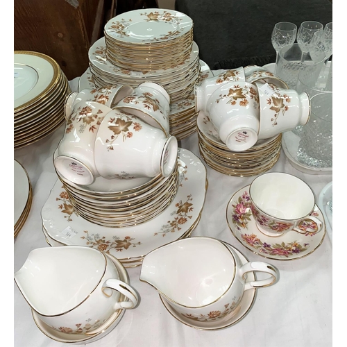 164 - A Colclough Autumn Leaf dinner and tea service, 8 setting, 64 pieces approx