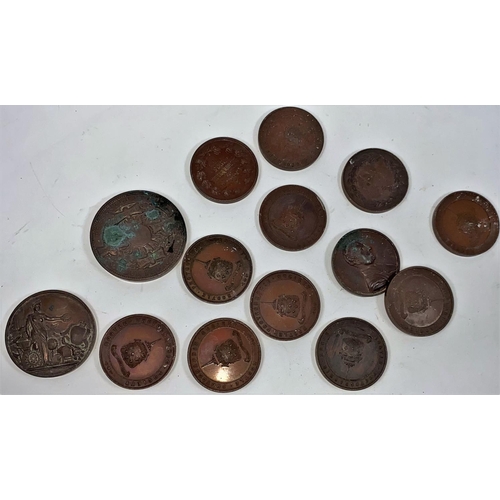 326 - 14 Victorian and Edwardian bronze medallions mainly awarded from the Bootle Photographical Society t... 