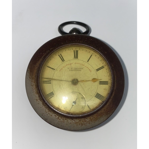 330 - A silver pocket watch, open faced and key wound