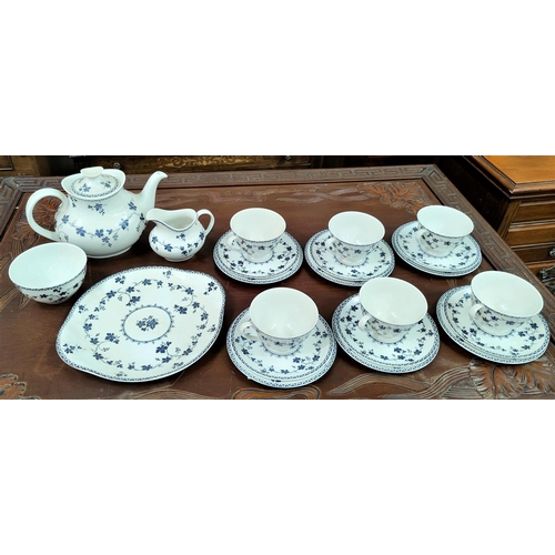 160 - A six setting Royal Doulton 'York Town' tea service comprising teapot etc 22 pieces