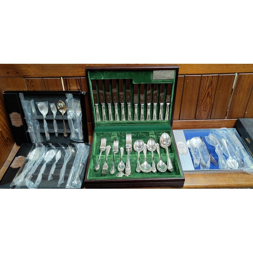 269 - A canteen of Butlers silver plated cutlery, three boxes of further Butlers silver plated cutlery and... 