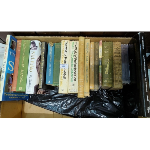 399 - A selection of hardback books relating to golf, various ages and condition