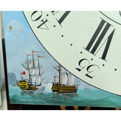 521 - An early 19th century style mahogany long case clock 
commemorating Nelson/Trafalgar by Comitti     ... 