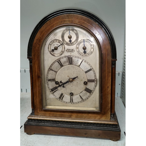 528 - A walnut cased bracket clock by W. Batty & sons Manchester with movement chiming on four or eight go... 