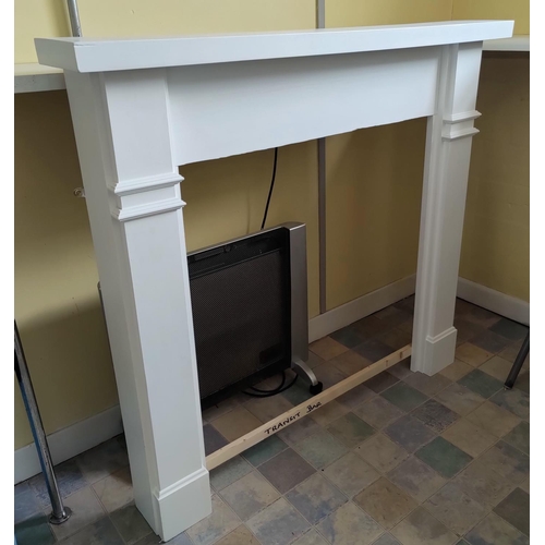 15 - A painted wooden fireplace surround