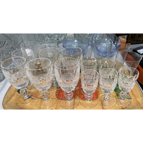 157 - Eight small Waterford Crystal Colleen drinking glasses; six similar smaller Waterford brandy glasses... 