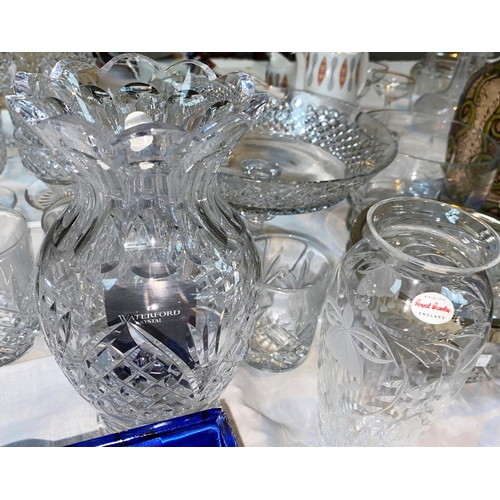 244 - A Waterford crystal vase and other glassware