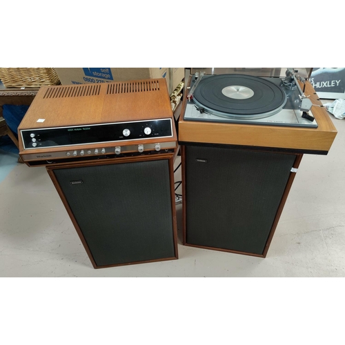 108 - A Lenco L75 record deck, a Wharfedale Multiplex receiver and two vintage Goodmans speakers