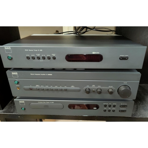 117 - NAD hi-fi separates, comprising: integrated amplifier C32BEE; stereo tuner C420 & CD player C541i.