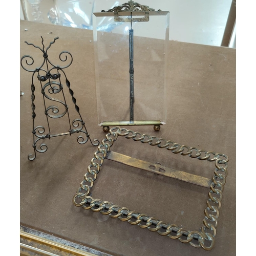 80 - A brass linked ring photograph frame 180cm, 2 other Edwardian frames