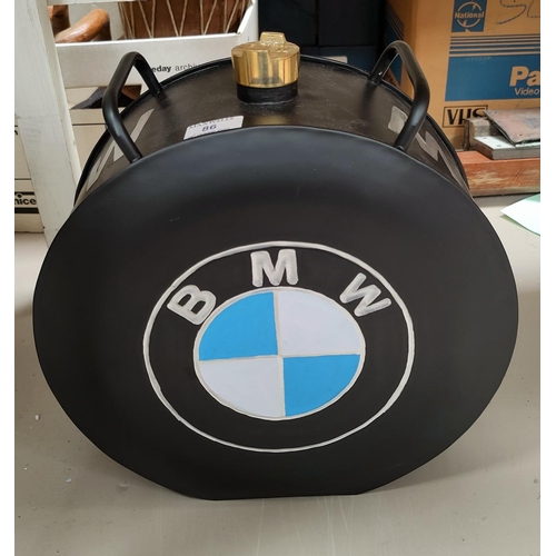 86 - A BMW advertising item in the form of a vintage petrol can, with BMW brass cap.