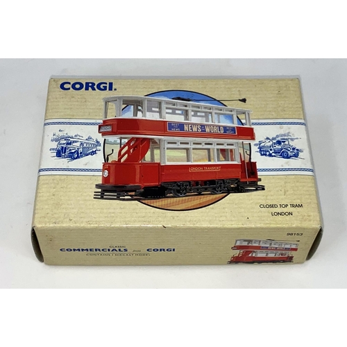 15A - A Corgi Classic Commercials diecast closed top red London Transport tram advertising 'News of the Wo... 