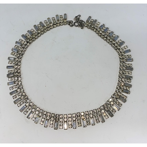 231A - A mid 20th century diamante necklace in a Victorian Case