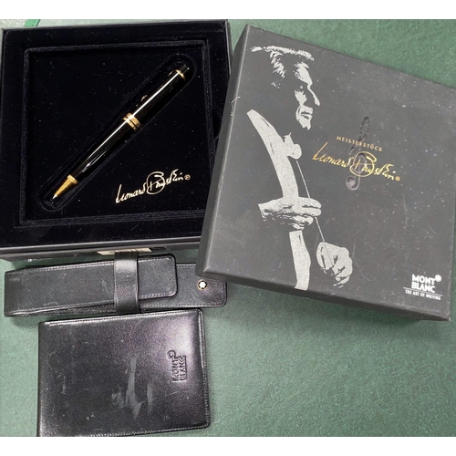 279 - A Leonard Bernstein commemorative Mont Blanc pen, boxed, with wallet and holder