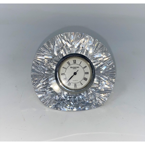 348 - A Waterford crystal bedside clock; costume jewellery
