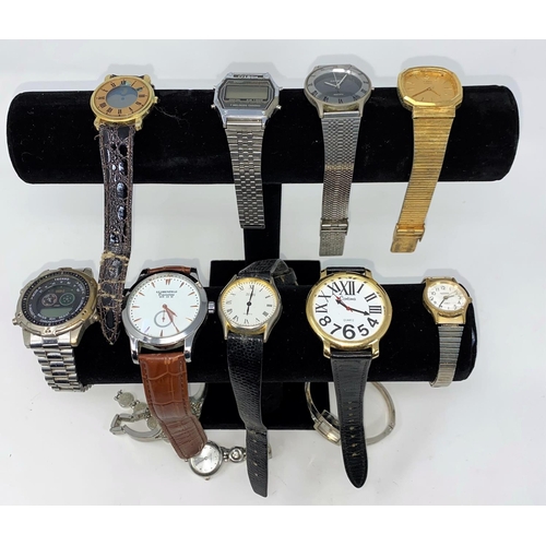 424 - A large selection of Ladies & Gents designer/costume watches; mainly quartz movements etc.