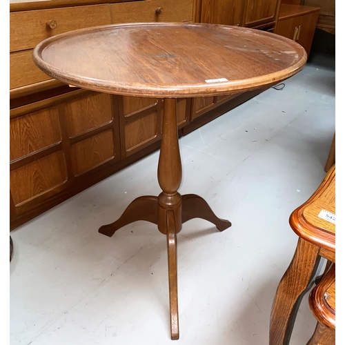 537 - A Danish teak tripod occasional table, top 60cm diameter