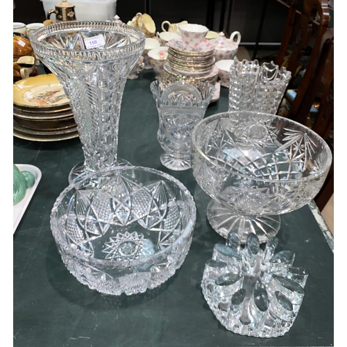 150 - A selection of glass bowls, vases etc.