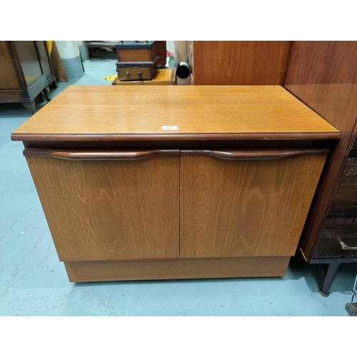 502 - a teak two door cupboard/record cabinet