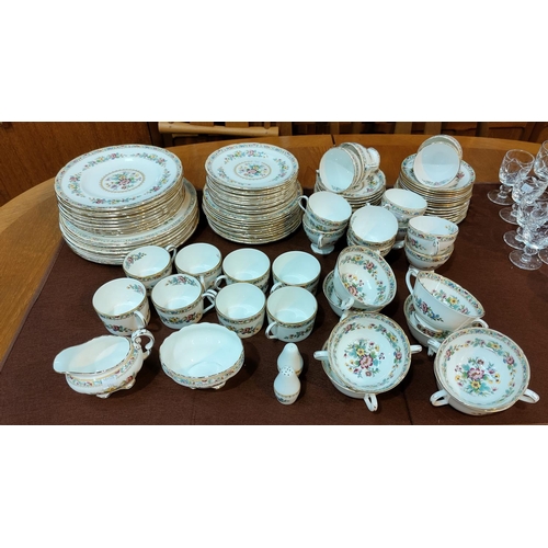 135 - A Coalport 'Ming Rose' part dinner and tea service approx 88 pieces