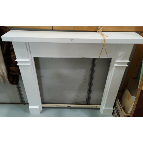 15 - A painted wooden fireplace surround