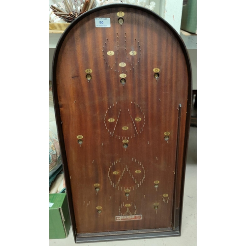 90 - A Bagatelle board and a selection of Brassware etc.