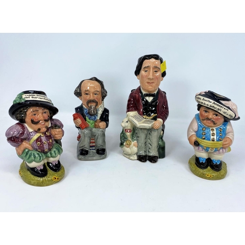 14 - 4 Royal Doulton Ltd Edition Toby Jugs - Lewis Carroll D7078; Charles Dickens D6997; Mansion House Dw... 