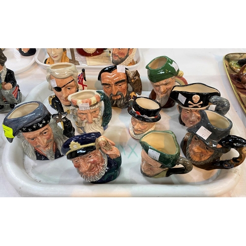 17 - 10 small Royal Doulton character jugs including Merlin D6536; Nelson D6963; The Wizard D6909; Leprec... 