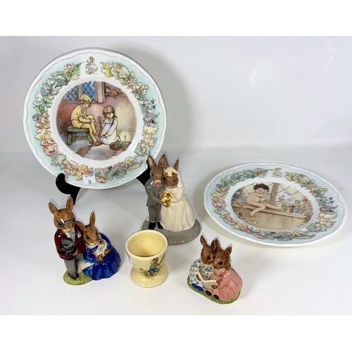 30 - 3 Royal Doulton Bunnykins groups - Wedding day, Family Photo & Storytime; 2 Royal Worcester Peter Pa... 