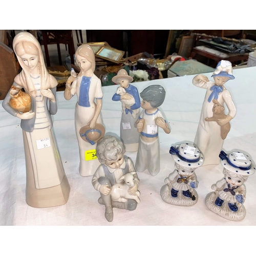 34 - A selection of Lladro style figures by 