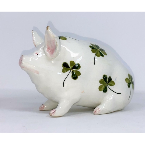 166 - A Wemyss pig money box, length 17cm