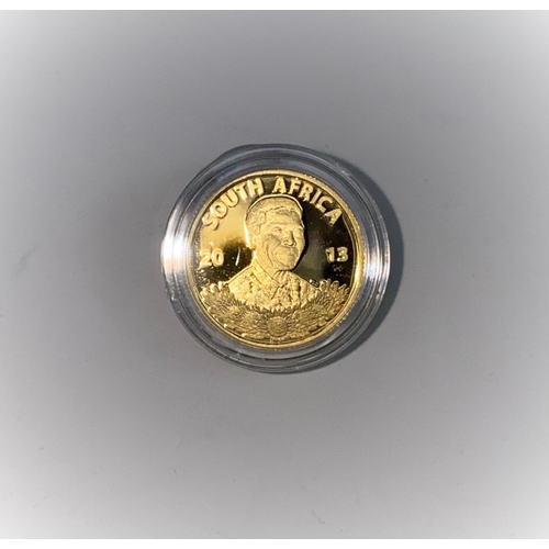 348 - Nelson Mandela, one tenth oz, commemorative coin, 2013, cased