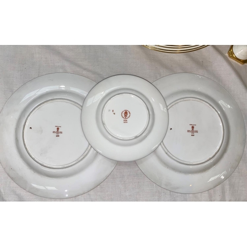 161 - Three Royal Crown Derby Japan patterned plates. 2 x 23cm & 1 x 16cm