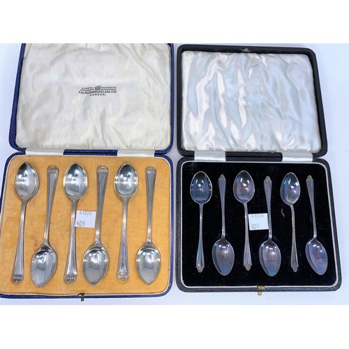 409 - 2 cased sets of hallmarked silver coffee spoons Sheffield 1928 & Birmingham 1923 4oz
