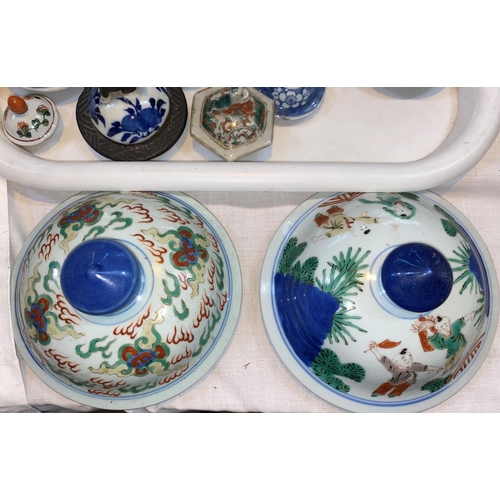 273 - A large collection of Chinese vase lids, various shapes and sizes